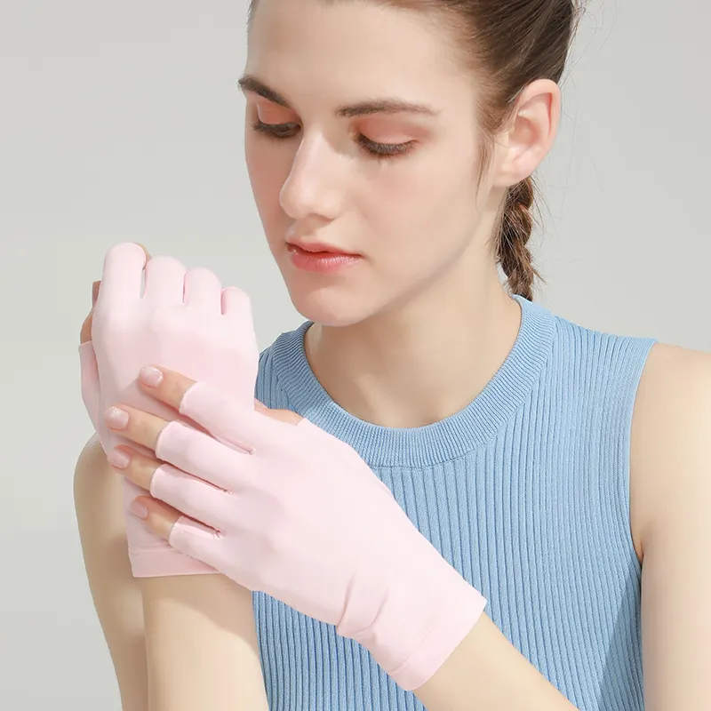 GOLOVEJOY MJ04 Half Finger Stretchy Nail Shield Girls Protect Hands Uv Sun Gloves From Uv Light Lamp Dryer