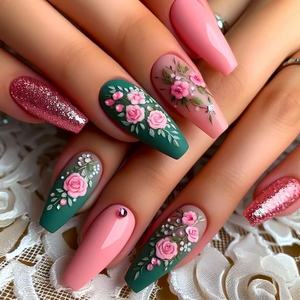 <span class=keywords><strong>Uñas</strong></span> postizas acrílicas de cobertura completa, hechas a máquina, <span class=keywords><strong>con</strong></span> diseño de leopardo negro, estilo French Press, 24 unidades, cuadradas medianas, color nude, <span class=keywords><strong>con</strong></span> línea dorada delgada y adhesivo. - Product Image 4