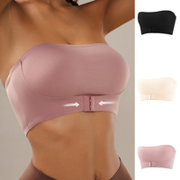 Soutien-gorge tube hautement élastique et respirant, couleur unie, sans bretelles, sous-vêtements pour femmes, sexy, antidérapant, push-up, sans couture, ajustement parfait