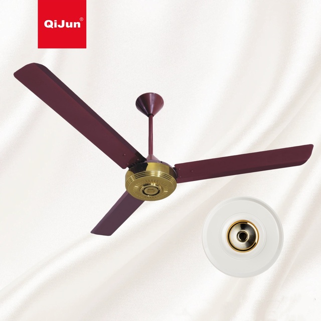 Panama Market Hot Sale KDK Model 56inch Ceiling Fan with Chrome Color Motor Cover in Gold Color ABS Speed Regulator