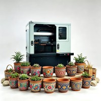 Machine d'impression UV à jet d'encre haute efficacité avec CMYK W V pour pots de fleurs en terre cuite et autres objets cylindriques