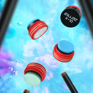 Craie de billard professionnelle de qualité supérieure, marque Billie, couleur bleu/vert/gris/rose/violet, forme ronde, avec boîte à craie - Product Image 4