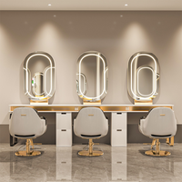 Table en miroir en verre professionnelle pour salons de coiffure, boutiques de mariage, salons de barbier - pour la beauté, le maquillage, le repassage, le coiffage