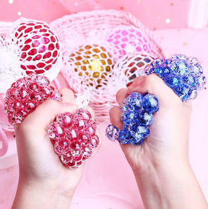 Balle anti-stress Muymuz SL006 pour enfants et adultes, 6 cm, TPR, Maltose, ronde, bleue, cube, jouet sensoriel - Product Image 4