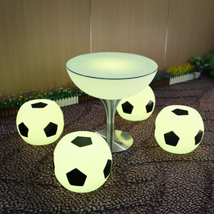 Juego de <span class=keywords><strong>muebles</strong></span> creativos para bar con temática de fútbol, mesa redonda luminosa y silla alta para hotel, ocio, Té KTV, elegante y cómodo - Product Image 3
