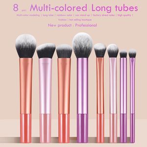 Set di 8 Pennelli <span class=keywords><strong>per</strong></span> Trucco Professionali, Morbidissimi con Manici Carini, <span class=keywords><strong>per</strong></span> Correttore e <span class=keywords><strong>Ombretto</strong></span> - Product Image 2
