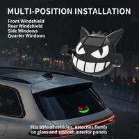Nouvelle lampe de signalisation LED stroboscopique solaire LEMOMBO Devil Face pour voiture, 12V 9W, rechargeable Type C, avec ventouse, étanche, pour automobile