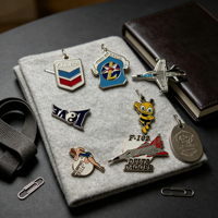 Émail de coulée personnalisé pour divers badges métalliques, épingles en émail dur (chevron, avion, dessin animé, abeille), collection de souvenirs