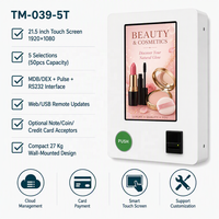 Máquina Expendedora Mini de Pared con Pantalla Táctil de 21.5 Pulgadas, Dispensador de Autoservicio de 5 Selecciones para Cosméticos, Condones y Productos de Belleza