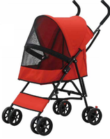 Poussette pour animaux de compagnie à grande capacité, à 4 roues, avec cadre en fer, design pliable, pour chiens et chats de 7 kg, utilisation en extérieur
