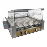 Machine à griller les saucisses 220V, machine à hot-dogs électrique, machine à griller à 11 rouleaux avec chauffe-pains, barbecue pour le camping