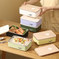 Conteneur de stockage alimentaire hermétique en acier inoxydable 304, compatible micro-ondes, design carré pour transporter les repas, réfrigérateur