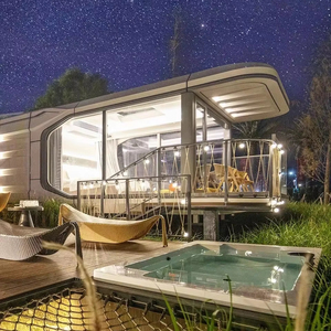 Camping-car moderne intelligent mobile 3 chambres à coucher Vaisseau spatial Conteneur Maison modulaire préfabriquée Maison capsule Hôtel avec cuisine - Product Image 1