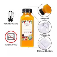 Bouteilles Carrées en Plastique PET Personnalisées pour Jus, avec Couvercle – Capacités Variées : 200ml, 240ml, 300ml, 350ml, 500ml, 550ml, 600ml, 750ml, 1000ml
