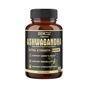 Cápsula de suplementos de preço de marca própria extrato de raiz de ashwagandh ksm-66 comprimidos de ashwagandha