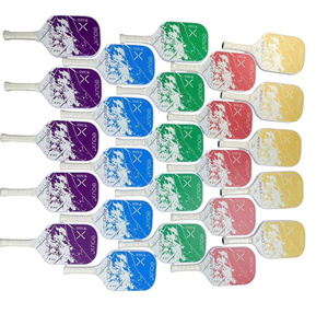 Raquette de pickleball durable sans bords, face en fibre de verre, noyau en nid d'abeille, performance stable, absorption des chocs, légère, pour l'entraînement, en gros - Product Image 4