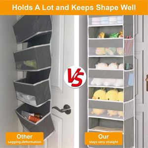 Organizador de almacenamiento de tela para puerta, montado en la pared, con bolsillos laterales, colgante sobre la puerta, para joyas, herramientas, almacenamiento de garaje y armario - Product Image 5