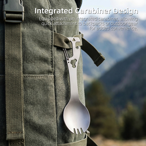 Cuillère-tournevis tactique multifonction EDC <span class=keywords><strong>de</strong></span> haute qualité Baiyuheng pour le camping et la randonnée, avec clé et mousqueton - Product Image 3