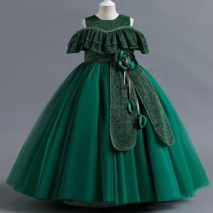 2025 Vestido largo <span class=keywords><strong>de</strong></span> tul hinchado para niños traje <span class=keywords><strong>de</strong></span> niña <span class=keywords><strong>de</strong></span> las flores vestido nuevo <span class=keywords><strong>de</strong></span> princesa para niñas vestido <span class=keywords><strong>de</strong></span> rendimiento elegante transfronterizo - Product Image 5