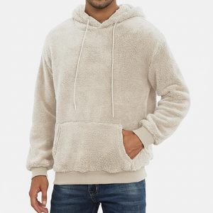 Sudadera con Capucha de Invierno para Hombre de Alta Calidad, Logotipo Personalizado Bordado, Forro Polar Sharpa, Estampado 100% Algodón, Ropa Casual de Calle - Product Image 1