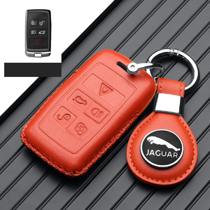 Étui de protection pour clé de voiture en cuir véritable pour <span class=keywords><strong>JAGUAR</strong></span> XEL XFL F-PACE E-PACE Porte-clés Porte-clés Sac - Product Image 4