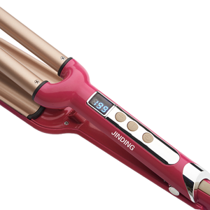 Profesional 3 barriles LCD Wave Plate Triple barril rizador <span class=keywords><strong>de</strong></span> pelo fácil <span class=keywords><strong>de</strong></span> usar Rizador profesional - Product Image 4