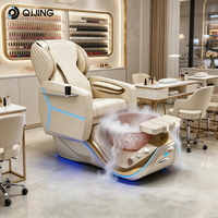 Fauteuil de pédicure Thera Mist personnalisé avec massage du dos et bassin de spa pour les pieds en verre sans tuyauterie