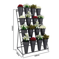 Présentoir moderne écologique à plusieurs niveaux, taille et couleur personnalisées en usine, étagère de fleuriste, seau à fleurs