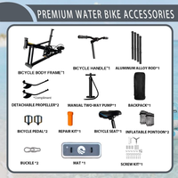 Vélo aquatique commercial noir gonflable à pédales, à double ponton, pour sports nautiques