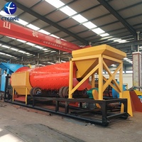 Laveuse à tambour long pour l'or, entraînée par des pneus, pour l'extraction d'or alluvionnaire et de minerai argileux collant
