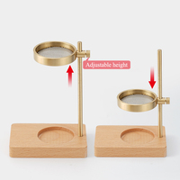CHENLANG Ensemble créatif et durable de brûleurs d'encens en laiton et bois, diffuseur double couche personnalisable à chauffage par bougie