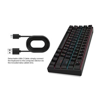 Clavier mécanique TY-6805 à 61 touches avec éclairage RVB pour PC/Mac, clavier filaire