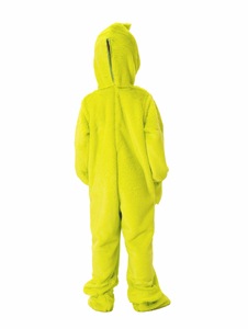 儿童圣诞绿色小偷角色扮演服装柔软长袖件睡衣服装连身衣角色扮演派对套装配帽子围巾 - Product Image 6