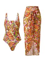 Robe de bain décontractée à imprimé numérique tournesol, style halter, pour femme, collection 2026 UE/États-Unis, idéale pour la plage (Russie)