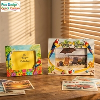 Cadres photo en acrylique imperméables sur le thème des îles tropicales, motif plage, cadre photo décoratif pour la maison, cadeaux de voyage