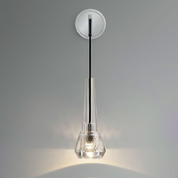 Applique murale LED moderne noire à bras réglable en verre taillé pour chambre et salon