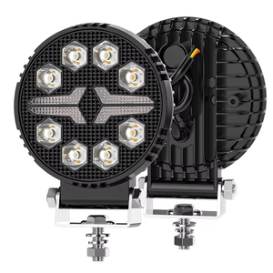 Dxz 18W 4 inch 4x4 Spotlight 8-LED trắng + hổ phách DRL xe tải dẫn đèn làm việc 6500K màu đen mới bao gồm đèn pha vuông - Product Image 1
