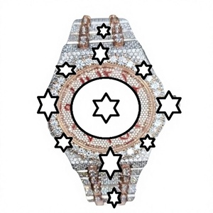Montre mécanique de luxe pour homme, style antique, sertie de moissanite VVS, analogique, en acier inoxydable, verre, fournisseur indien direct, NYC DIAMOND EMPIRE - Product Image 1