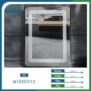 Smart LED specchio bagno con cornice elegante rettangolo e quadrato modello illuminato da parete Desktop decorazione in vetro materiale - Product Image 1