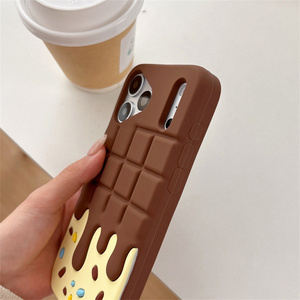 Cute Chocolate 3D Silicone Mobile Phone <b>case</b> for iPhone 17 16 15 14 13 Pro Max Ice Cream Rubber Cookie ins soft back Cover new - Product Image 6