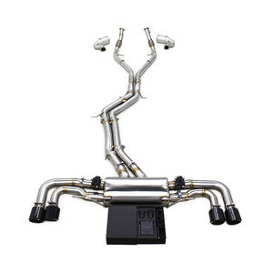 Scarico Catback in Acciaio Inox OBM per Porsche <span class=keywords><strong>Cayenne</strong></span> <span class=keywords><strong>S</strong></span> <span class=keywords><strong>Turbo</strong></span> 2.9T/4.0T 2018-2024, Scarico da Corsa con Downpipe e Silenziatore con Valvola - Product Image 1
