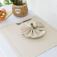 WML012 Napperons en lin pur perforé, sets de table isolants thermiquement, nappes élégantes pour mariage et restaurant