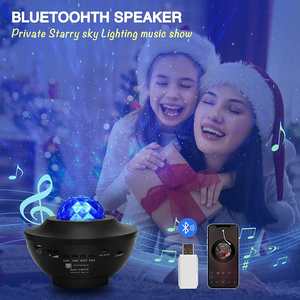 Projecteur d'étoiles et de nébuleuses 2 en 1 moderne, LED, vague océanique mobile avec haut-parleur musical, projecteur d'étoiles pour chambre à coucher - Product Image 4