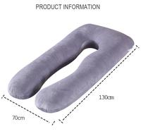 Oreiller de grossesse complet en forme de U 100% coton Oreiller de soutien de maternité pour dormeurs latéraux Coussin de soutien du dos et du ventre