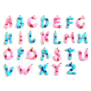 Letras de Caramelo A-Z |   Colgantes de Letras del Alfabeto en Acero Inoxidable con Baño de Oro PVD de 18K y Esmalte Fundido para Fabricación de Joyería DIY - Product Image 2