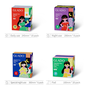 Serviettes hygiéniques féminines jetables en <span class=keywords><strong>coton</strong></span>, à ailettes, respirantes, emballage d'usine ISO, serviettes hygiéniques féminines - Product Image 2