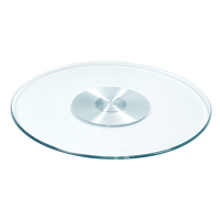 Table élégante avec panneaux en verre trempé, design circulaire en verre trempé pour tables, plateau de table rond en verre trempé de 60 pouces