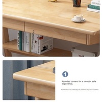 Escritorio Moderno Minimalista de Madera Maciza, Escritorio Simple para Computadora/Escritura/Estudio, Modelo 888, Combinación Libre para Primaria/Secundaria