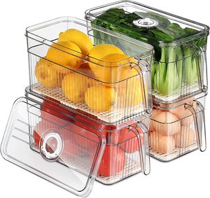 Hot Selling BPA-Free PET <strong>Storage</strong> <strong>Box</strong> with Freshness Timer Lid <strong>Fridge</strong> Organizer for Kitchen Pantry and Refrigerator Food <strong>Storage</strong> - Product Image 1