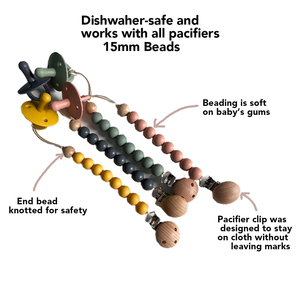 Baby Teething Bead Toy Wooden Silicone <strong>Dummy</strong> Pacifier Clip <strong>Chain</strong> for Sublimation - Product Image 3